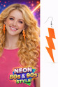 80’ler 90'lar Retro Neon Turuncu Şimşek Küpe 10 cm