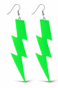 80’ler 90'lar Retro Neon Yeşil Şimşek Küpe 10 cm