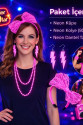 80’ler 90’lar Neon Pembe Parti Seti – Kolye Küpe Taç