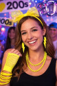 80’ler 90’lar Neon Sarı Parti Seti – Kolye Küpe Taç