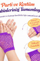 80’ler 90’lar Retro Mor File Parmaksız Kısa Eldiven 11 cm