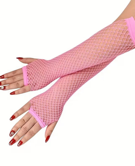 80’ler 90’lar Retro Neon Pembe File Parmaksız Eldiven 26 cm 80’ler 90’lar Retro Neon Pembe File Parmaksız Eldiven 26 cm