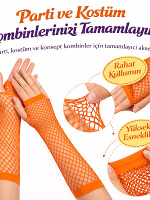 80’ler 90’lar Retro Turuncu File Parmaksız Eldiven 26 cm 80’ler 90’lar Retro Turuncu File Parmaksız Eldiven 26 cm