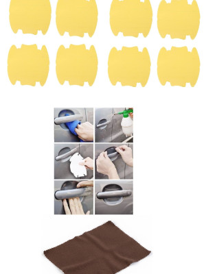 9lu Set Araba Kapı Kolu Koruyucu Çizilme Önleyici Şeffaf Sticker Film Koruma Seti