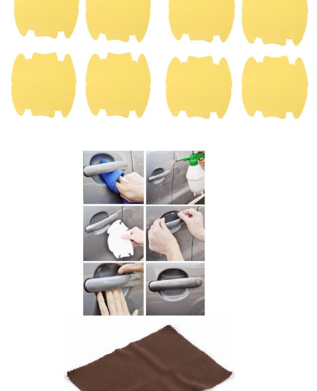 9lu Set Araba Kapı Kolu Koruyucu Çizilme Önleyici Şeffaf Sticker Film Koruma Seti
