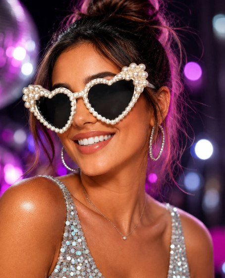 After Party İnci Taşlı Kalp Gözlüğü After Party İnci Taşlı Kalp Gözlüğü
