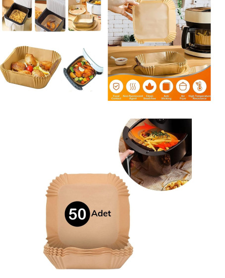 Airfreyer Fritöz Kağıdı Kare XL / XXL 50li