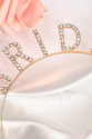 Altın Gold Renk Bekarlığa Veda Kristal Taş Bride Tacı İthal 16x10 cm