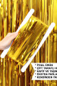 Altın Gold Renk Ekstra Metalize Parlak Saçaklı Arka Fon Perde İthal A Kalite 1x2 Metre Altın Gold Renk Ekstra Metalize Parlak Saçaklı Arka Fon Perde İthal A Kalite 1x2 Metre