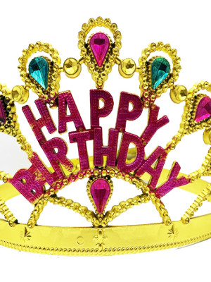 Altın Renk Happy Birthday Yazılı Doğum Günü Tacı 60 cm Altın Renk Happy Birthday Yazılı Doğum Günü Tacı 60 cm