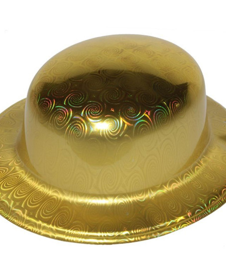 Altın Renk Hologramlı Plastik Yuvarlak Melon 27x24 cm Altın Renk Hologramlı Plastik Yuvarlak Melon 27x24 cm