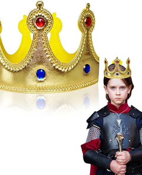 Altın Renk Eva Malzemeden İmal Çocuk Kral Tacı 57 cm