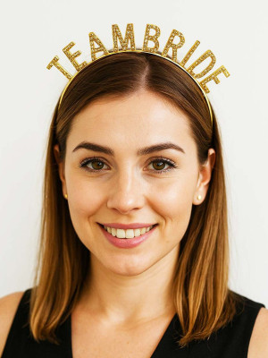 Altın Renk Team Bride Taç Plastik – Gelin ve Nedime Tacı