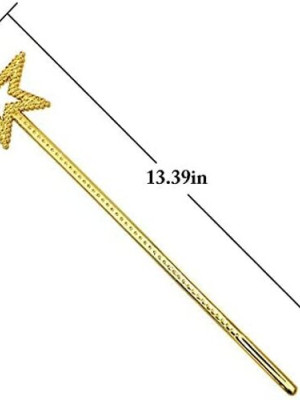 Altın Renk Yıldız Peri Asası Peri Değneği 34 cm 1 Adet Altın Renk Yıldız Peri Asası Peri Değneği 34 cm 1 Adet
