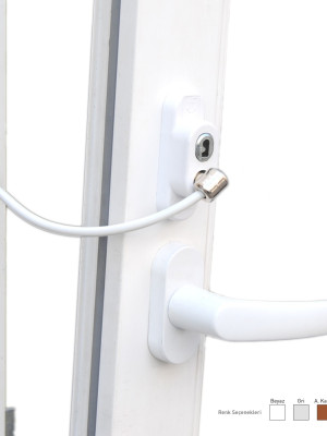 Anahtarlı Halatlı Pvc Kapı Pencere Emniyet Kilidi