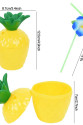 Ananas Hawaii Luau Aloha Pipetli İçecek Kabı Bardak 10x13 cm 1 Adet