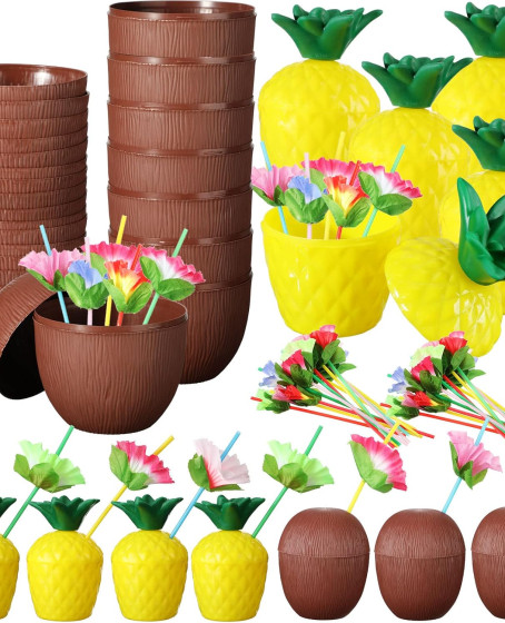 Ananas & Hindistan Cevizi Tasarımlı Pipetli Bardak Seti (6 Adet) Ananas & Hindistan Cevizi Tasarımlı Pipetli Bardak Seti (6 Adet)
