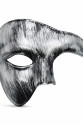 Antik Eskitme Gümüş Erkek Yarım Maske - Phantom & Balo Maskesi