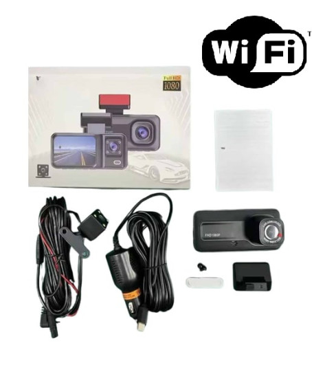 Araç Kamerası - 3 Kameralı Wifi Ön , İç ve Arka Full HD DVR Araç İçi Ekranlı Kamera Araç Kamerası - 3 Kameralı Wifi Ön , İç ve Arka Full HD DVR Araç İçi Ekranlı Kamera