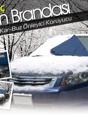 Araç Kar Buz Önleyici Büyük Boy Araç Ön Cam Brandası (150 cm x 70 cm)