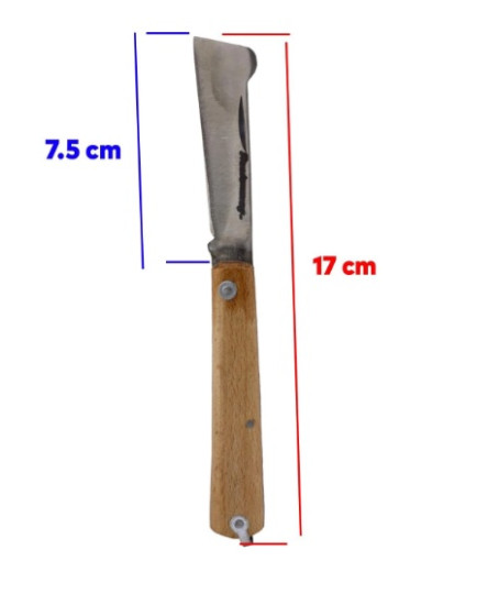 Aşı Bıçağı Profesyonel Çelik Tepeli Uçlu Bağ Ağaç Budama Aşı Çakısı 170 mm Ahşap Saplı Bıçak Çakı