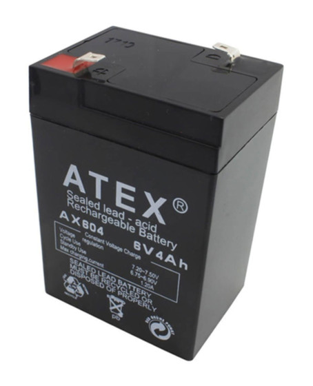 ATEX Akü 6v 4a (10.5x7x4.5cm)