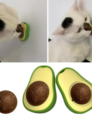 Avokado Dönen Kedi Nanesi Cat Oyun Topu Doğal Kedi Oyuncağı