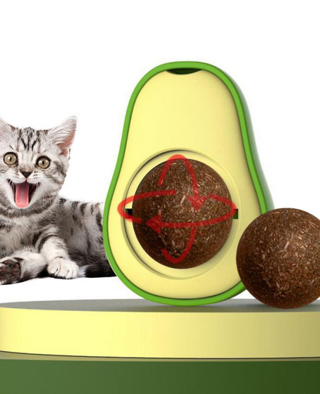 Avokado Dönen Kedi Nanesi Cat Oyun Topu Doğal Kedi Oyuncağı