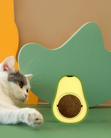Avokado Dönen Kedi Nanesi Cat Oyun Topu Doğal Kedi Oyuncağı