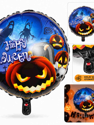 Balkabağı Desenli Folyo Balon 18 İnç – 45 cm