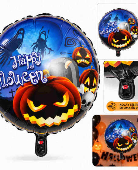Balkabağı Desenli Folyo Balon 18 İnç – 45 cm