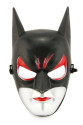 Kırmızı Gözlü Siyah Batman Maske - Lastikli Batgirl Maskesi 28x17 cm