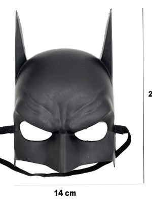 Siyah Renk Çocuk Boy Arkadan Lastikli Batman Maskesi A Kalite 20x14 cm Siyah Renk Çocuk Boy Arkadan Lastikli Batman Maskesi A Kalite 20x14 cm