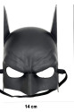Siyah Renk Çocuk Boy Arkadan Lastikli Batman Maskesi A Kalite  20x14 cm