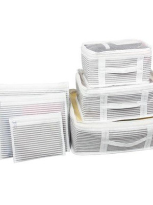 Bavul İçi Düzenleyici Valiz  Organizer 6 lı Set - Çizgili