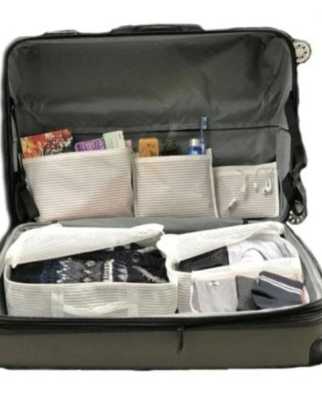 Bavul İçi Düzenleyici Valiz  Organizer 6 lı Set - Çizgili