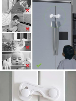 Bebek Çocuk Güvenliği Çekmece ve Dolap İçin Kendiliğinde Yapışkanlı Vidasız Kapak Kilidi Bebek Çocuk Güvenliği Çekmece ve Dolap İçin Kendiliğinde Yapışkanlı Vidasız Kapak Kilidi