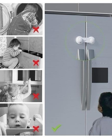 Bebek Çocuk Güvenliği Çekmece ve Dolap İçin Kendiliğinde Yapışkanlı Vidasız Kapak Kilidi Bebek Çocuk Güvenliği Çekmece ve Dolap İçin Kendiliğinde Yapışkanlı Vidasız Kapak Kilidi
