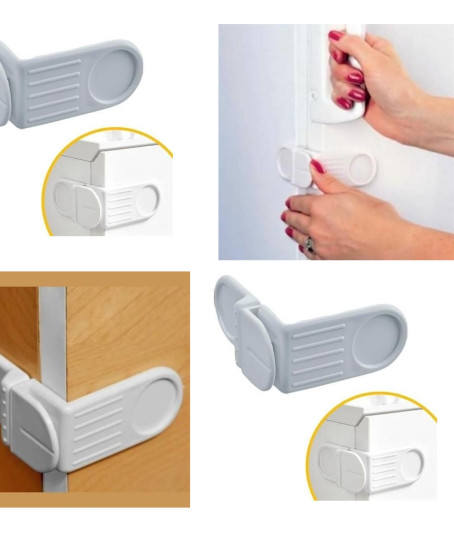 Bebek Çocuk Güvenlik Çekmece ve Dolap İçin Kendiliğinde Yapışkanlı Vidasız Köşe Kapak Kilidi Bebek Çocuk Güvenlik Çekmece ve Dolap İçin Kendiliğinde Yapışkanlı Vidasız Köşe Kapak Kilidi