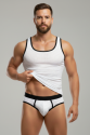 Beyaz Delikli Kumaş Tank Top Slip Takımı Beyaz Delikli Kumaş Tank Top Slip Takımı