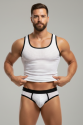 Beyaz Delikli Kumaş Tank Top Slip Takımı Beyaz Delikli Kumaş Tank Top Slip Takımı