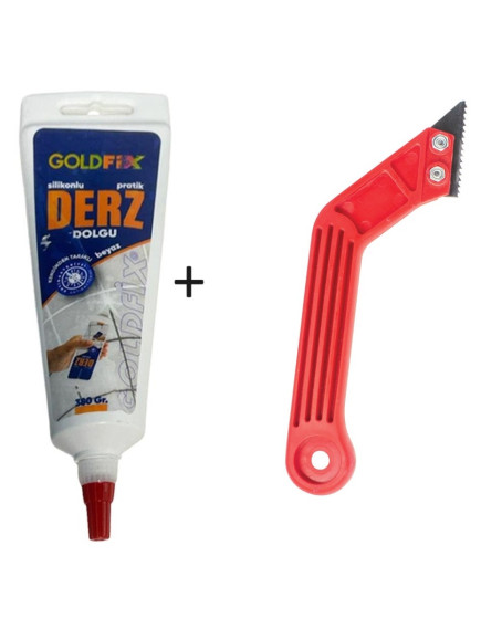 Beyaz Derz Dolgusu - Lavabo Küvet Fayans Derzi kalemi 380gr + Sökme Temizleme Spatula Set