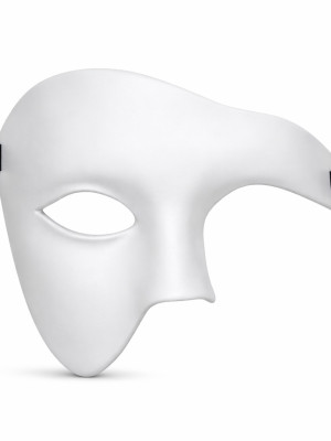 Beyaz Yarım Erkek Maske – Phantom Parti & Balo Maskesi