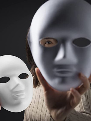 Beyaz Renk Boyanabilir Anonim Tam Yüz Cosplay Maske 24x18 cm Beyaz Renk Boyanabilir Anonim Tam Yüz Cosplay Maske 24x18 cm