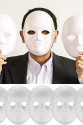 Beyaz Renk Boyanabilir Anonim Tam Yüz Cosplay Maske 24x18 cm