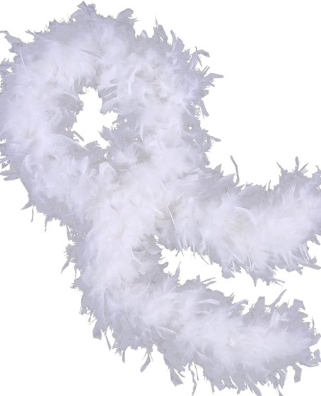 Beyaz Renk Kabarık Kalın Otriş Boa Tüy 6 cm Genişlik 180-200 cm Uzunluk Beyaz Renk Kabarık Kalın Otriş Boa Tüy 6 cm Genişlik 180-200 cm Uzunluk