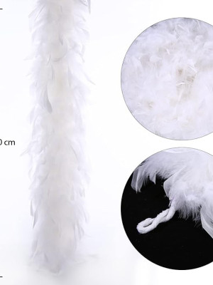 Beyaz Renk Kabarık Kalın Otriş Boa Tüy 6 cm Genişlik 180-200 cm Uzunluk Beyaz Renk Kabarık Kalın Otriş Boa Tüy 6 cm Genişlik 180-200 cm Uzunluk