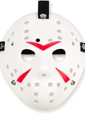 Beyaz Renk Kırmızı Çizgili Tam Yüz Hokey Jason Maskesi Hannibal Maskesi Beyaz Renk Kırmızı Çizgili Tam Yüz Hokey Jason Maskesi Hannibal Maskesi