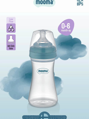Biberon Anti Kolik Biberon 250 ml Kapaklı Biberon 0 - 6 Ay (Yavaş Akış)