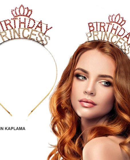 Birthday Princess Kristal Taç – Altın Kaplama